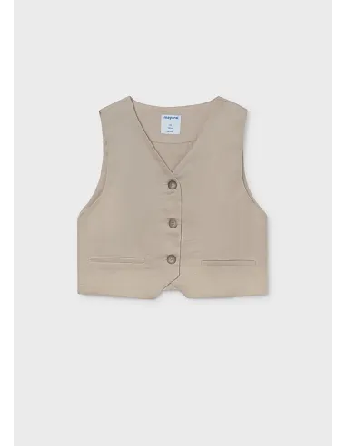 Chaleco botones imitacion lin - Arena     