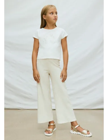 Pantalon largo imitacion lino - Lino      