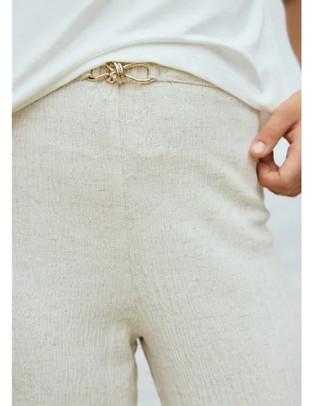 Pantalon largo imitacion lino - Lino      