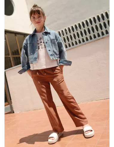 Pantalon largo hebillas - Arcilla   