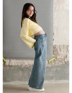 Pantalon largo tejano wide le - Medio     