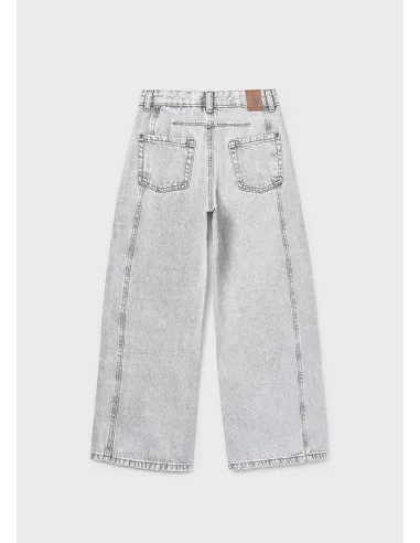 Pantalon largo tejano wide le - Gris      