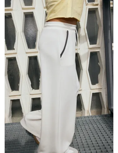 Pantalon largo punto - Hueso     