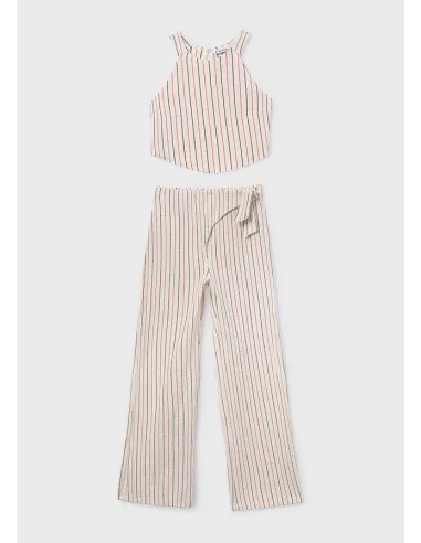 Conj. pantalon largo rayas - Crd-coral 