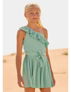 Mono corto plisado - Salvia    