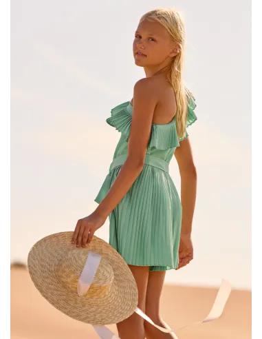 Mono corto plisado - Salvia    