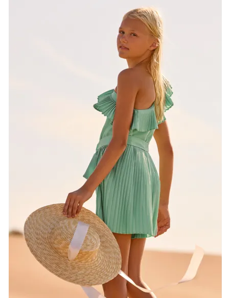 Mono corto plisado - Salvia    