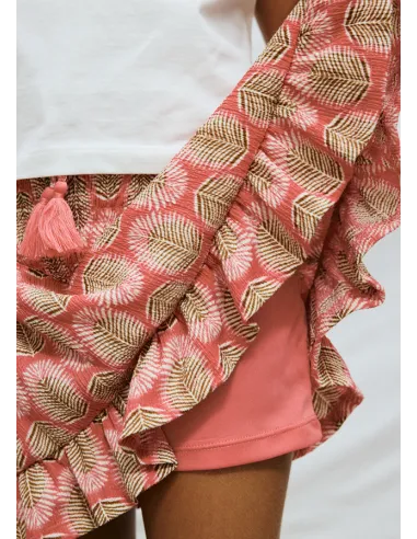 Falda estampada - Coral     