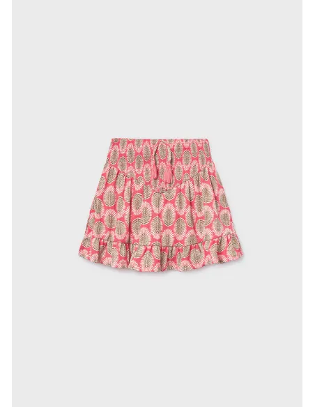 Falda estampada - Coral     