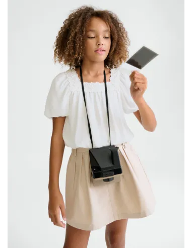 Falda pantalon plana gabardin - Arena     