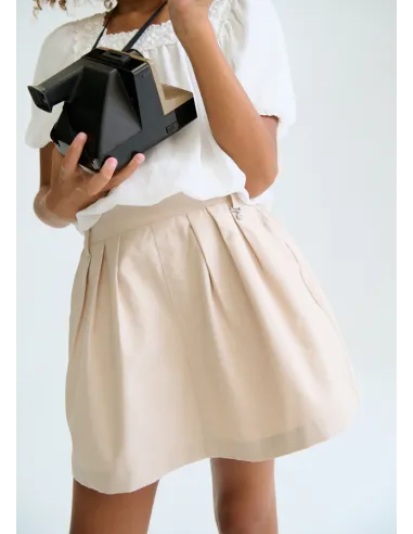 Falda pantalon plana gabardin - Arena     