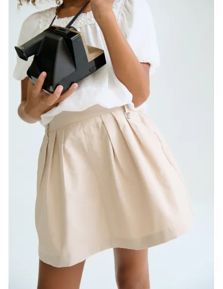 Falda pantalon plana gabardin - Arena     