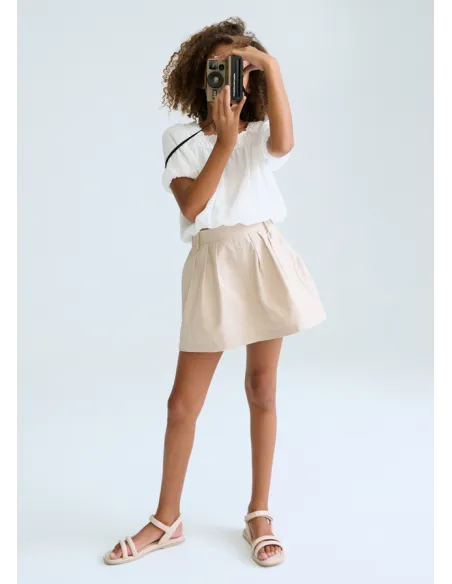 Falda pantalon plana gabardin - Arena     