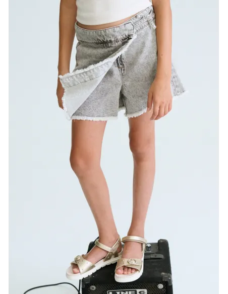 Falda pantalon tejana - Gris      