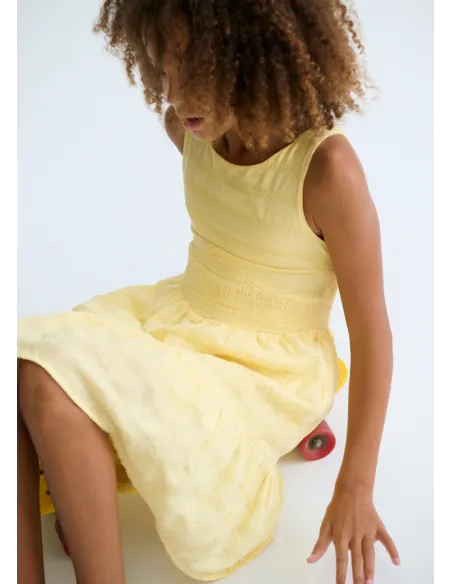 Vestido voile fantasia - Vainilla  