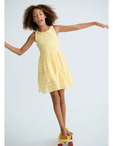 Vestido voile fantasia - Vainilla  