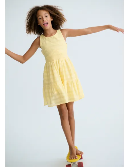 Vestido voile fantasia - Vainilla  