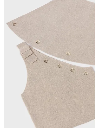 Conj. falda tricot ojetes - Arena     