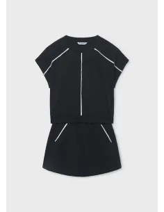 Conj. falda punto vivos - Negro     