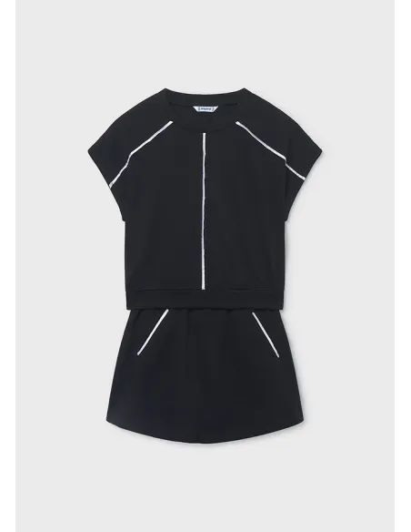 Conj. falda punto vivos - Negro     