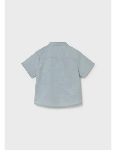 Camisa m/c lino cuello mao - Jade      