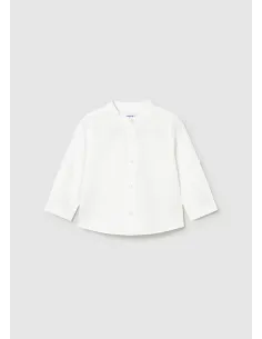 Camisa m/l lino cuello mao - Blanco    