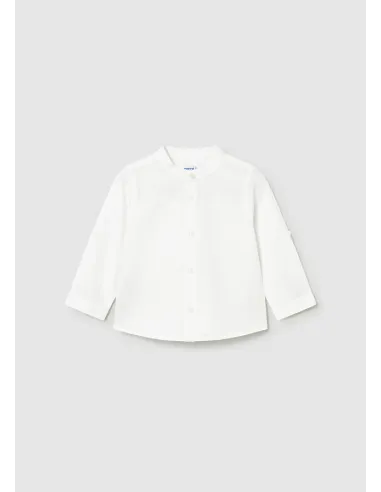 Camisa m/l lino cuello mao - Blanco    