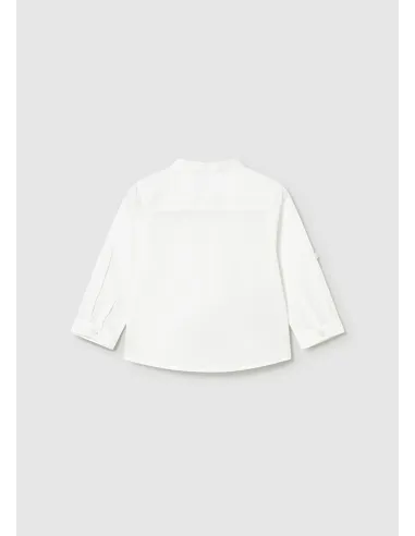 Camisa m/l lino cuello mao - Blanco    