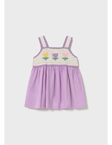 Vestido combinado crochet - Lilac     