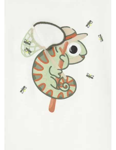 Camiseta m/c apliques play - Nata      