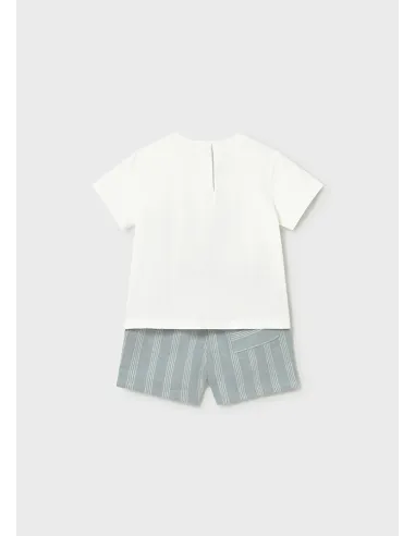 Conj. bermuda lino aplique - Jade      
