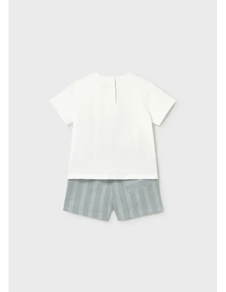 Conj. bermuda lino aplique - Jade      
