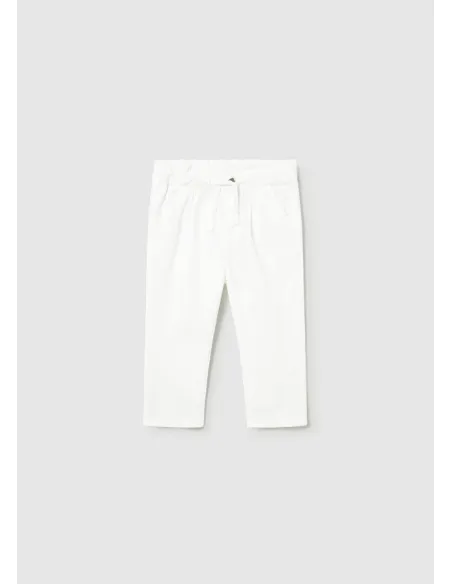 Pantalon lino relaxed - Blanco    