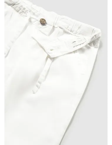 Pantalon lino relaxed - Blanco    