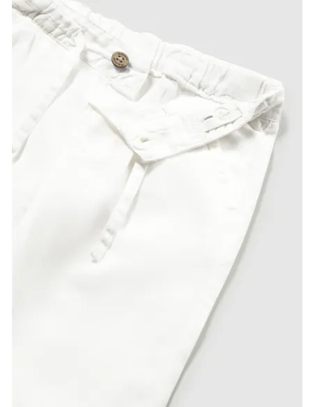 Pantalon lino relaxed - Blanco    