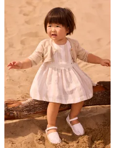 Vestido rayas fajin - Avellana  