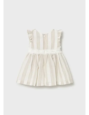 Vestido rayas fajin - Avellana  