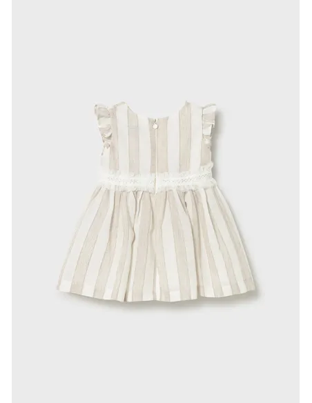 Vestido rayas fajin - Avellana  