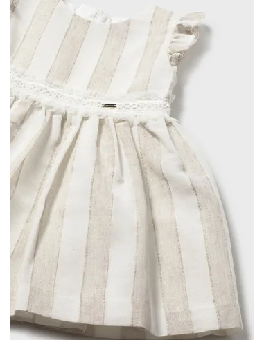 Vestido rayas fajin - Avellana  