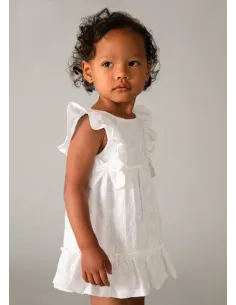 Vestido bordado - Blanco    