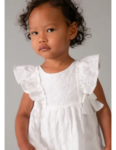 Vestido bordado - Blanco    