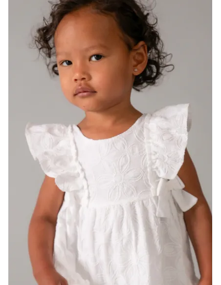 Vestido bordado - Blanco    
