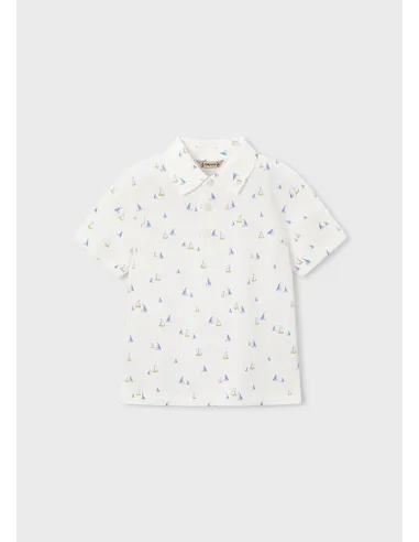 Polo m/c estampado - Bco-oliva 