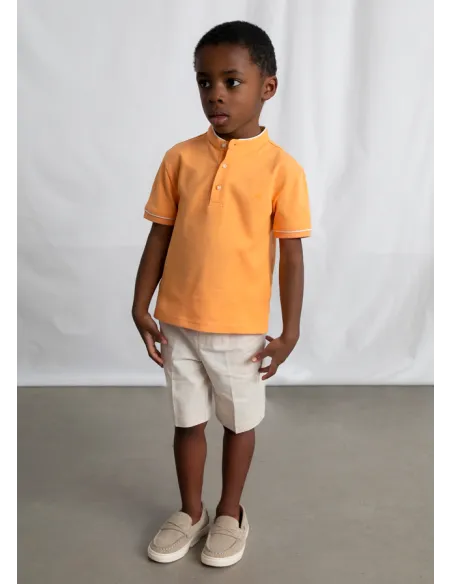 Polo m/c cuello mao - Peach     