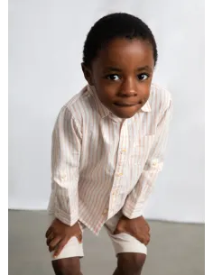 Camisa m/l lino c/camisero - Peach     