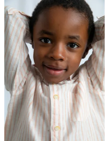 Camisa m/l lino c/camisero - Peach     