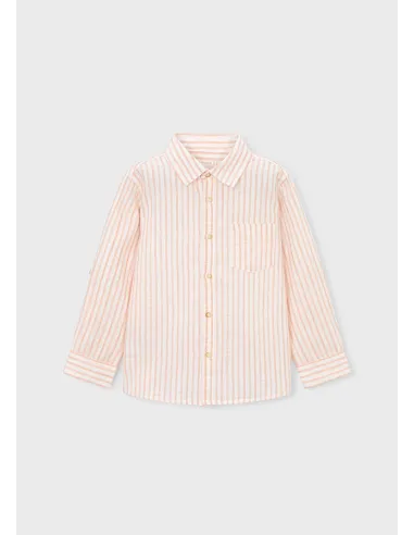 Camisa m/l lino c/camisero - Peach     