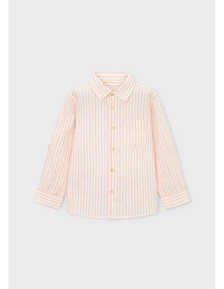 Camisa m/l lino c/camisero - Peach     