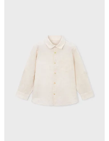 Camisa m/l lino c/camisero - Avena mez 