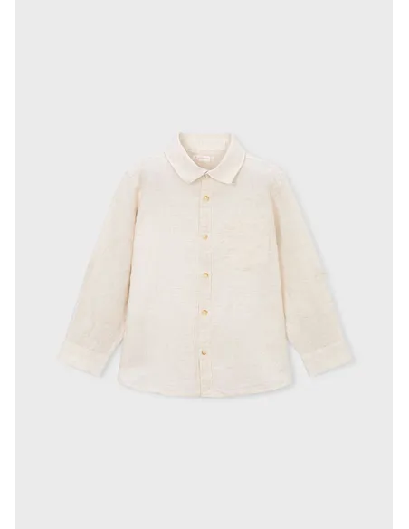 Camisa m/l lino c/camisero - Avena mez 